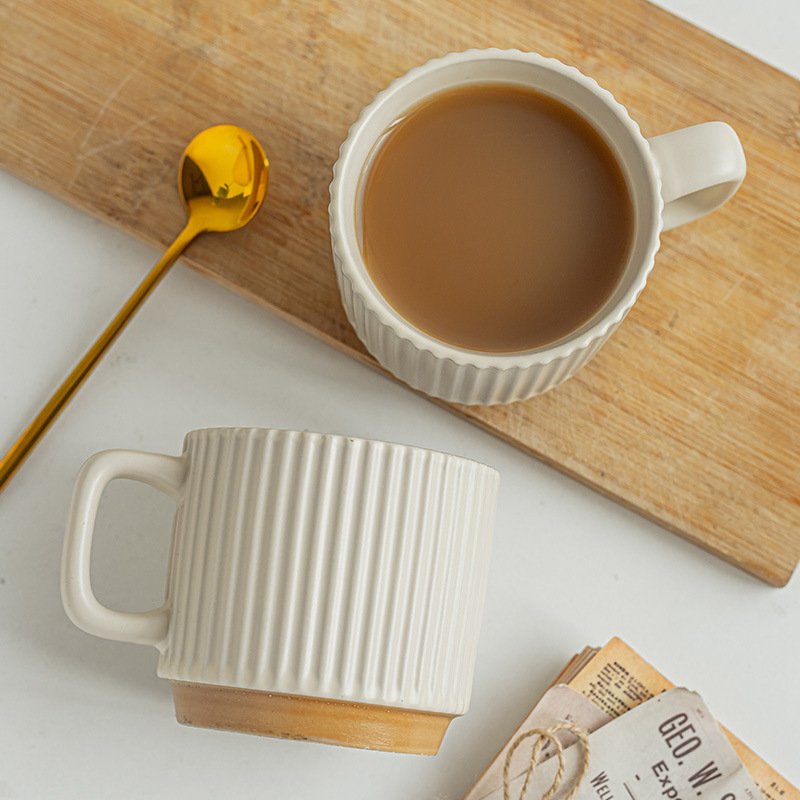 Retro handcrafted ceramic cups, mugs, coffee cups, milk cups, stacked cups, women's household drinking cups can be DIYED Specification image