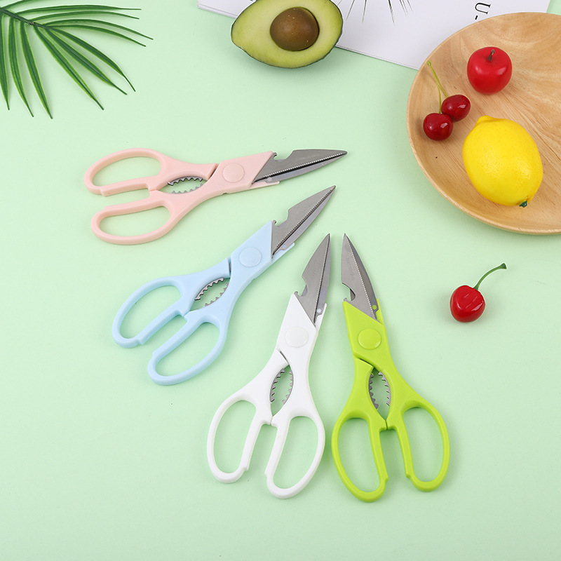 Factory direct supply of stainless steel kitchen scissors, ins multi-functional modern and simple scissors, powerful fish bone and chicken bone scissors for home use Specification image