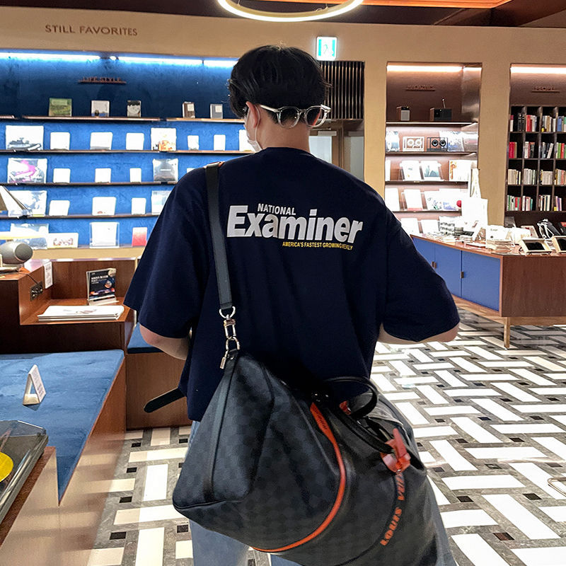 MYQ短袖T恤男款夏季韩版宽松潮流字母印花百搭纯棉半袖体恤上衣