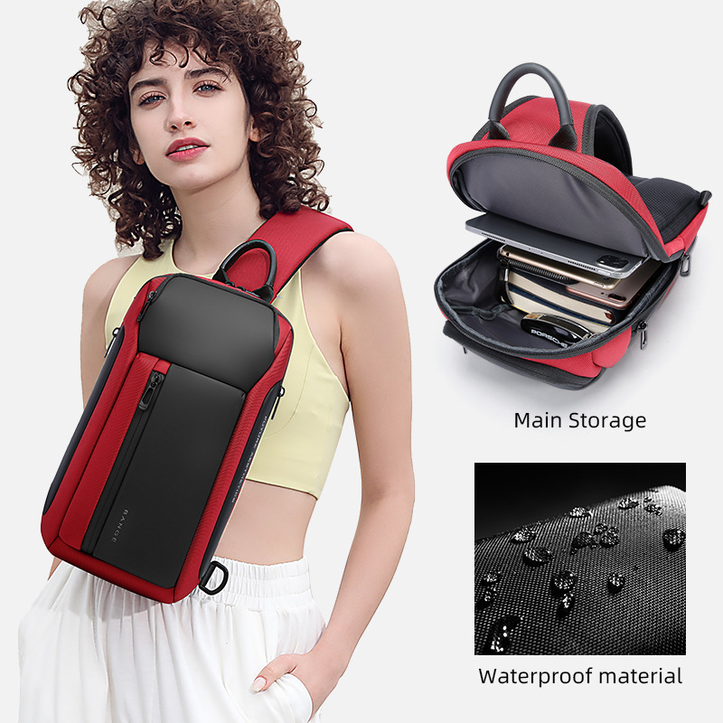 Bange New Breast Bag Crossbody Bag Men's Breast Bag Casual Single Shoulder Bag Large Capacity Men's Bag Wholesale Specification drawing