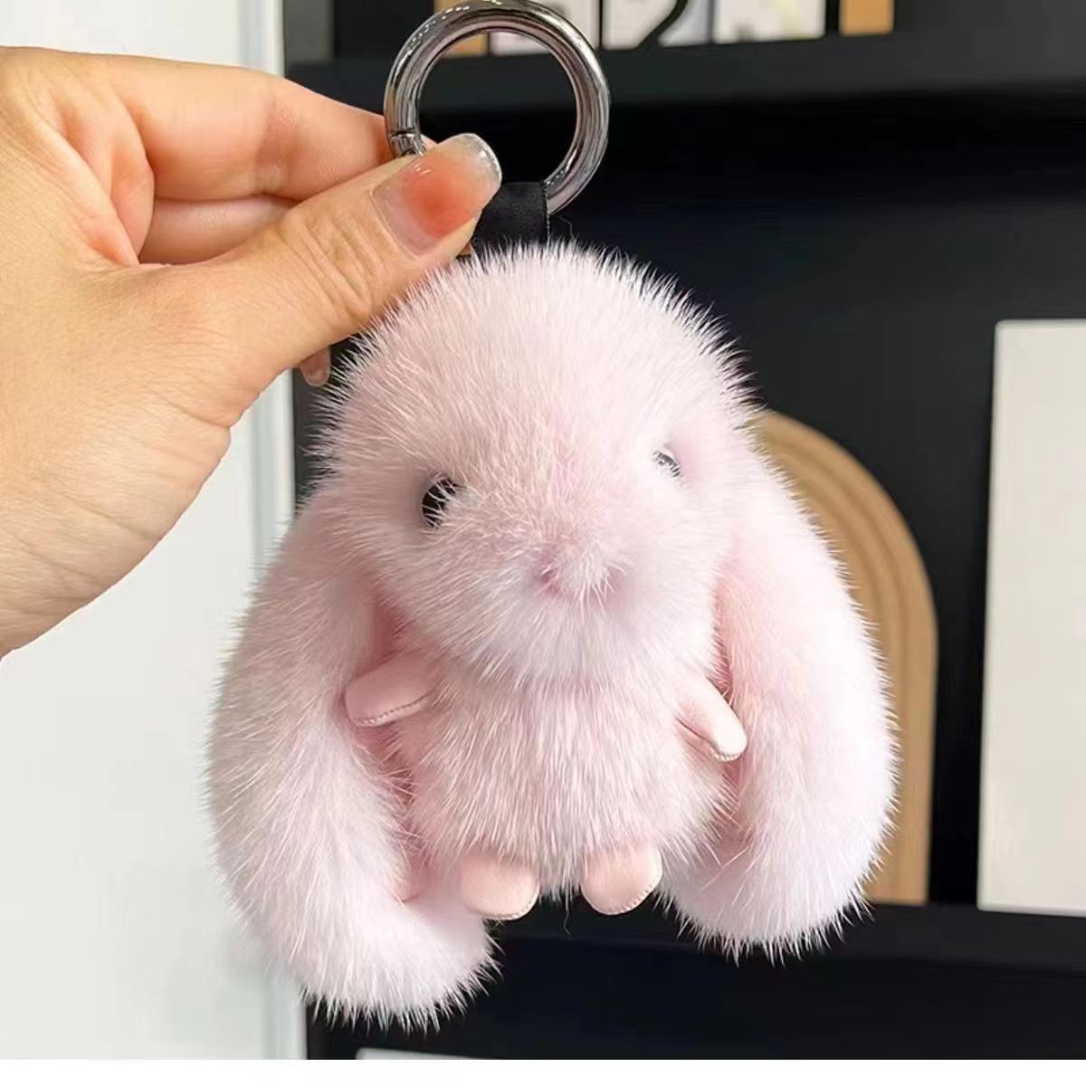 Cute plush rabbit pendant figurines imitating minks, car car pendants, bag pendants, long-haired rabbits