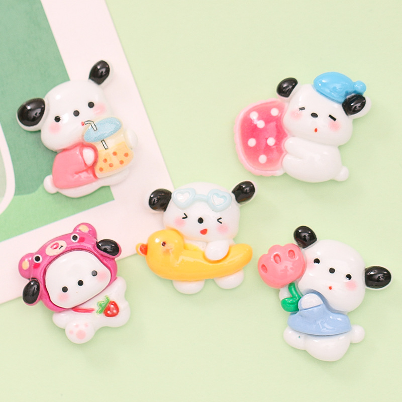 Cartoon Swim Ring Drag Dog Diy Cream Glue Phone Case Hair Accessories Shoe Buckle Resin Accessories Wholesale details Picture