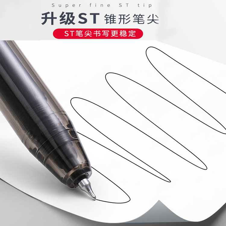 Heshuo 525 High appearance level, powerful student office 0.5mm large capacity CS tip quick-drying press gel pen details Picture