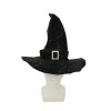 New faux cashmere black Halloween ghost pumpkin digital print scarf Magic Awakening Wizard hat set Item Picture