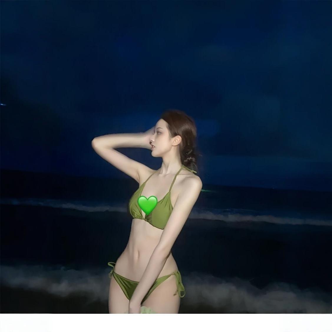 Swimsuit Female Summer Ins Network Red Blogger With The Same Sexy Three-Point Lace-Up Split Bikini Swimsuit Specification drawing