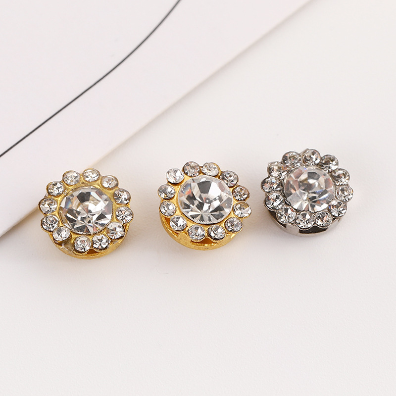 Korean Fashion Trend Double-Layer Flower Buttons Clothing Accessories Materials Stainless Steel Buttons Women Bag Accessories Materials Application Scenario