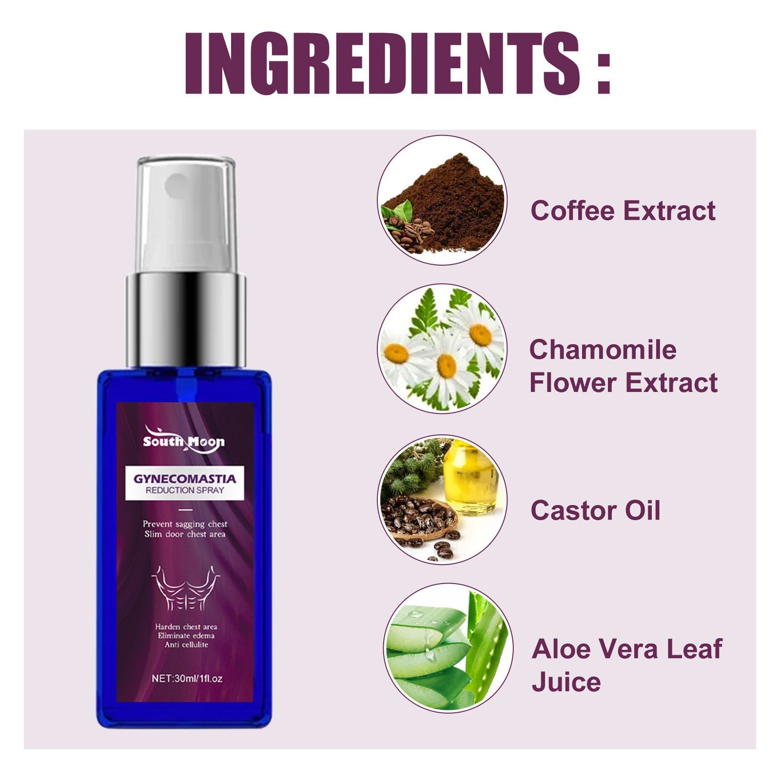 South Moon Men's Chest Firming Spray Massage Reduce Firming Chest Muscle Shaping Spray Application Scenario