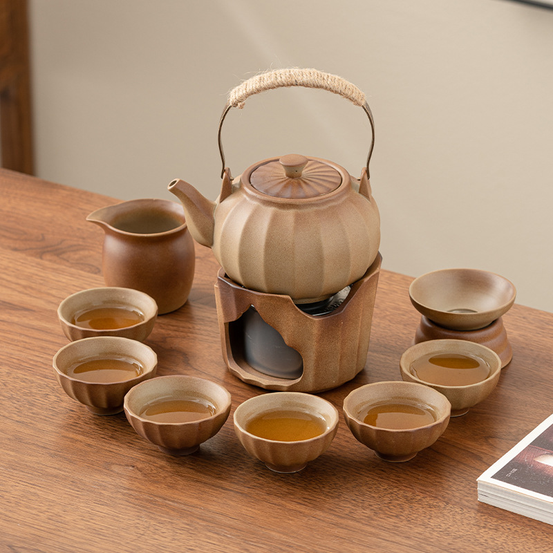 陶炉围炉煮茶家用古法蜡油加热茶壶烤奶茶罐烤火炉套装可干烧壶