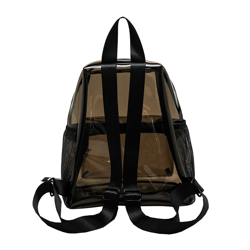 Wholesale Amazon transparent PVC backpacks in stock. Summer large-capacity waterproof fully transparent PVC schoolbags Specification image