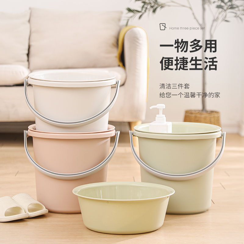 加厚塑料水桶手提大小号家用宿舍洗衣洗澡圆形脸盆多功能储装水桶
