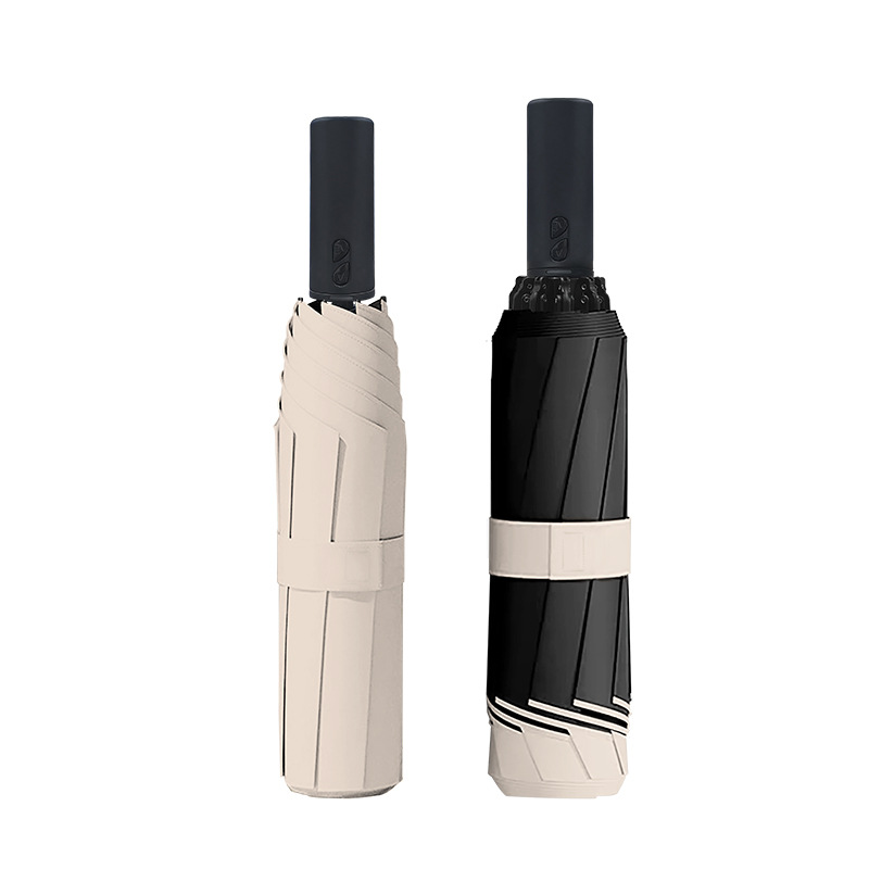 Black rubber smart electric umbrella, suitable for both weather and rain, one-button opening and closing, fully automatic contraction, high-end business gift umbrella for men Item Picture