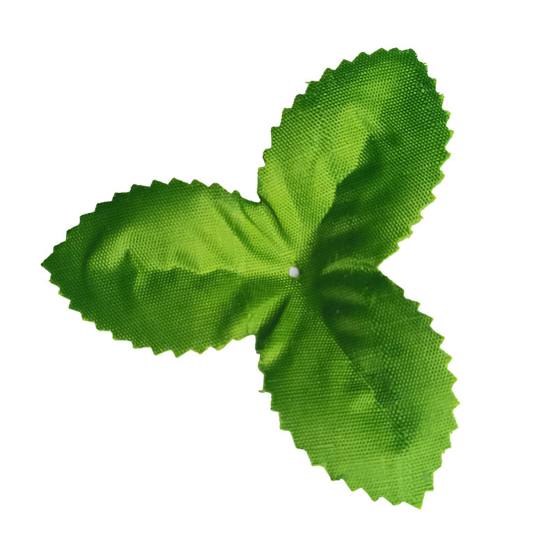 仿真花配件绿叶假花叶布材质9.5cm三角叶仿真园艺装饰花卉仿真叶