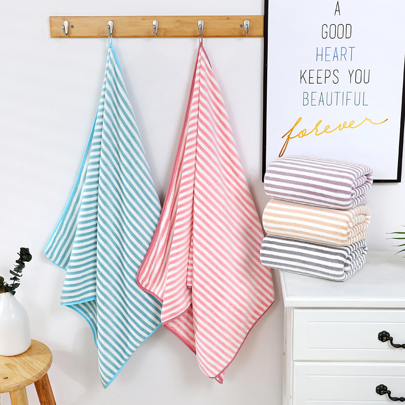 【LOVELY HOME】【 Hold Jia 】70*140 bath towel manufacturers wholesale warp knitted coral velvet absorbent adult couple household necessities company gifts Specification drawing