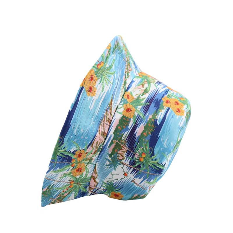 Cross-border best-selling coconut tree island style fisherman's hat, digital print, fashionable and personalized beach hat, outdoor casual basin hat details Picture