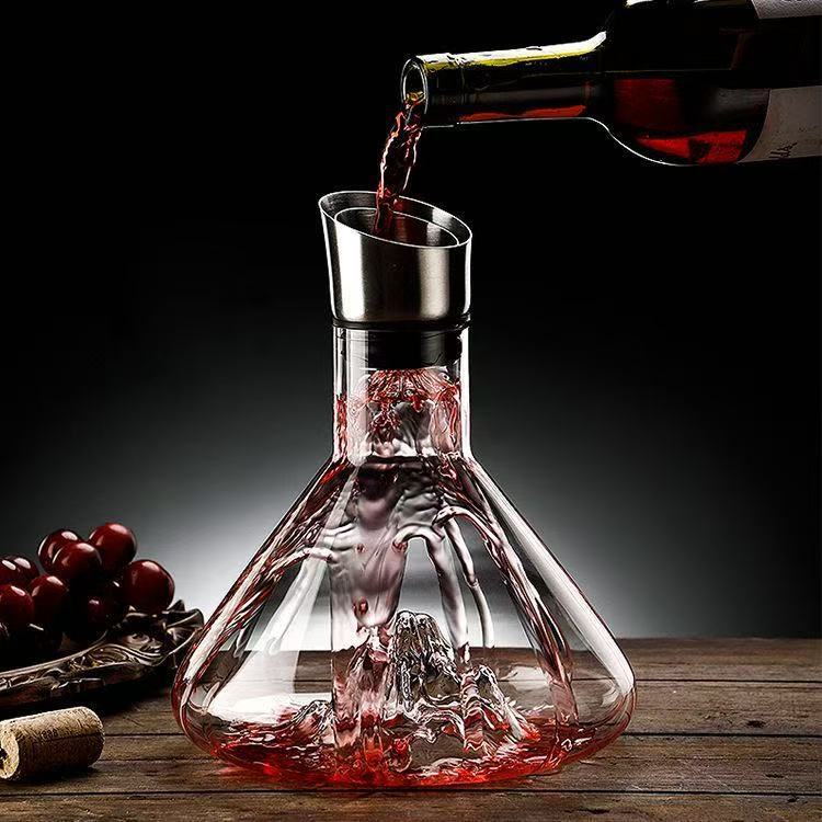 网红瀑布式快速醒酒器红酒家用奢华欧式葡萄酒分酒器金山冰山酒具