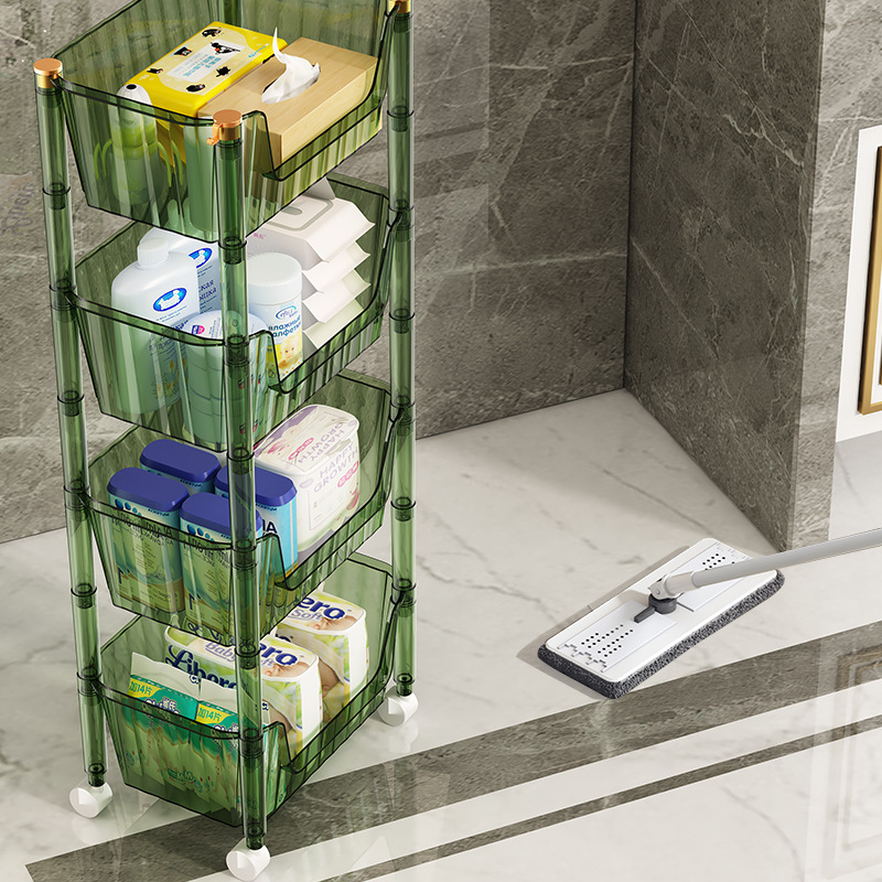 Trolley storage rack, floor-standing kitchen, bathroom, bathroom, bedroom, multi-layer storage rack, snack rack, mobile storage rack Application Scenario