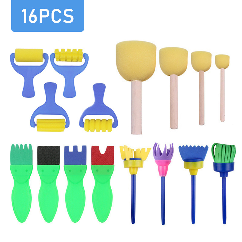 Boyi Xuan Kindergarten Art Painting Tools Sponge Set, Children's Painting Sponge Brush, EVA seal graffiti