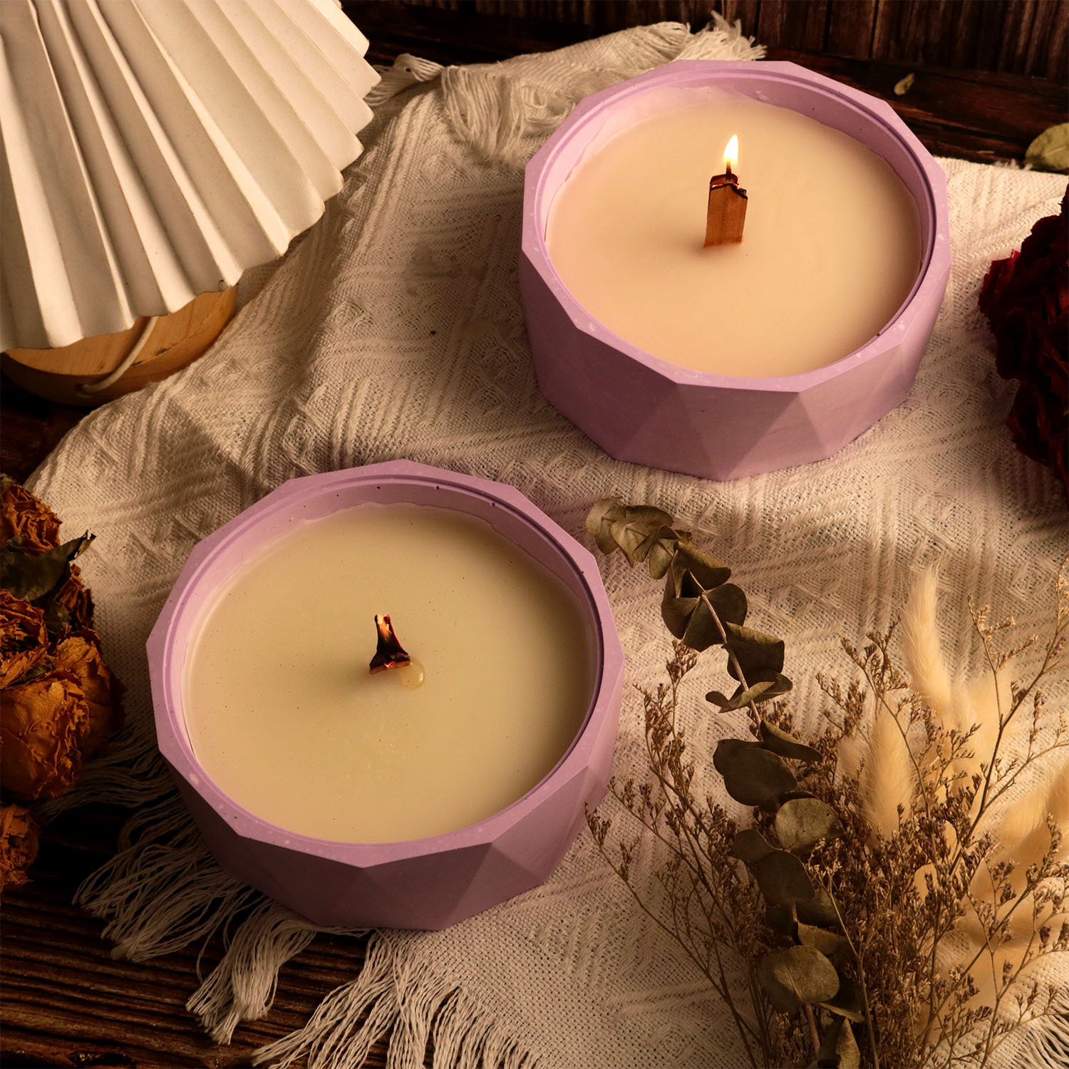 Epoxy resin mold, diamond-shaped large round scented gypsum candle storage box, silicone mold, cross-border exclusive supply details Picture