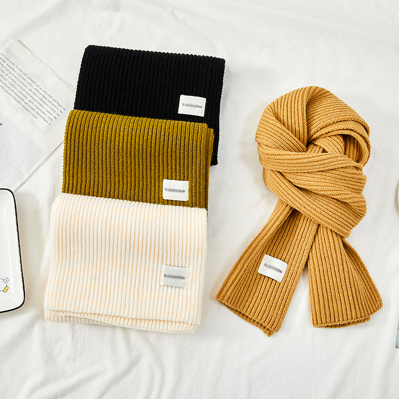 红色毛线围巾女冬季氛围感韩版百搭学生冬天保暖纯色加厚针织围脖详情19