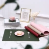 Factory direct supply of single-color rectangular anti-slip particle heat insulation pads, modern and simple oil-resistant leather table MATS and bowl MATS Specification image