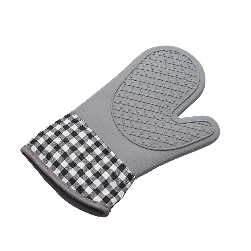 【 Chi Jia 】 Heat-insulating oven gloves, baking tools, Silicone anti-slip kitchen two-finger oven gloves, Nordic color Item Picture