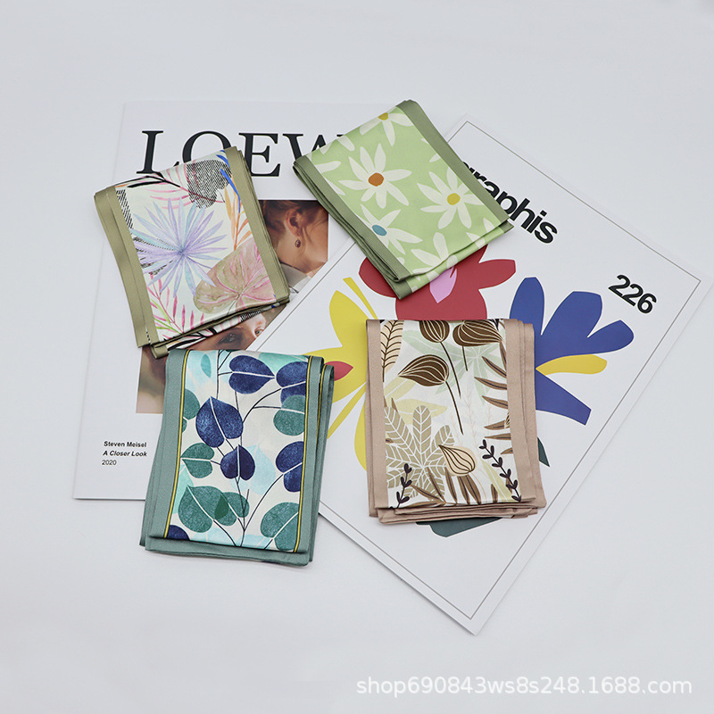 Ins Spring And Autumn New All-In-One Silk Scarf Sen Tie Girl Heart Tie Hair Tie Hair Streamer Bag Multi-Functional Headband details Picture