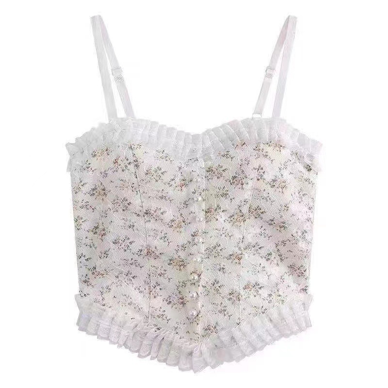Spring/Summer 2022 French Lace Camisole Women's Small Camisole Beauty Back Wrap No Underwire Bra With Breast Pad Wear Free Bra Item Picture