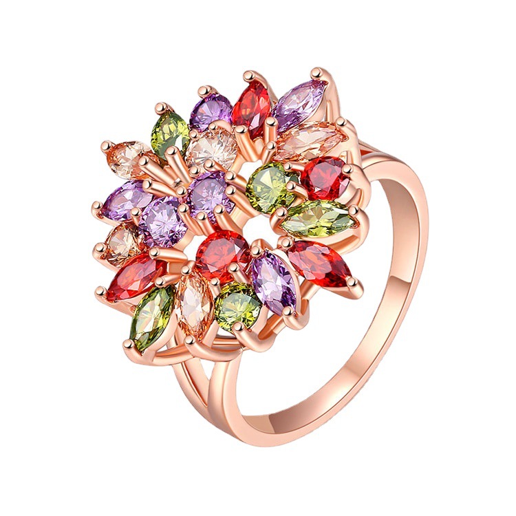 Kasi Jewelry's new, fashionable and dazzling colored zircon rings from Europe and America are now available for wholesale on AliExpress and wish Item Picture