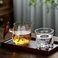 玻璃公道杯木把透明方底公杯家用大容量高硼硅玻璃茶海分茶公道杯产品图