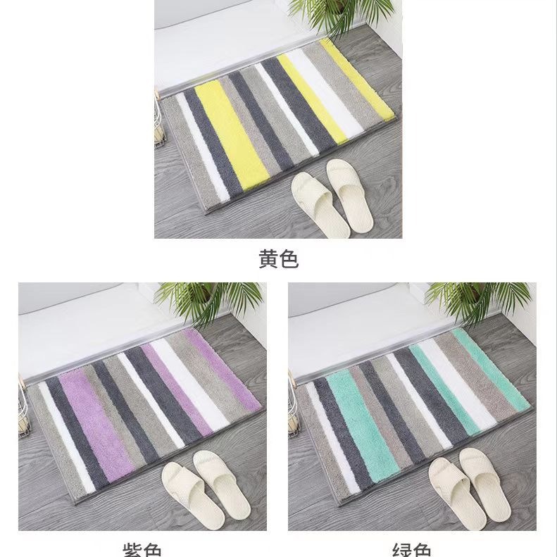 Factory direct sales, wholesale for foreign trade, cross-border striped home floor MATS, door MATS, absorbent bathroom, thickened bathroom anti-slip MATS