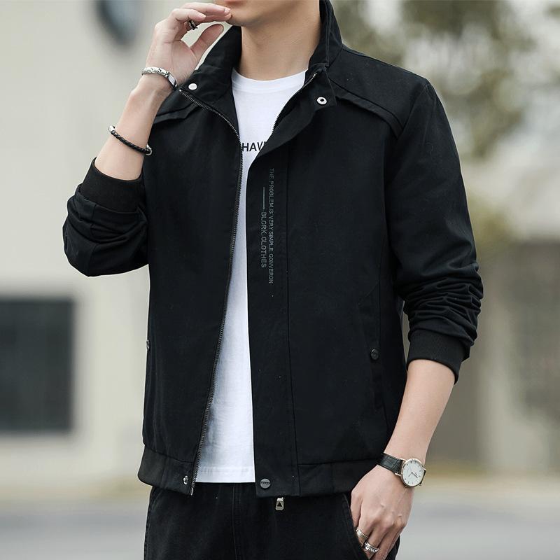 Middle-Aged Men's Coat Autumn Casual Thick Cargo Coat Trend Simple Solid Color Cotton Men's Fleece Jacket For Men details Picture