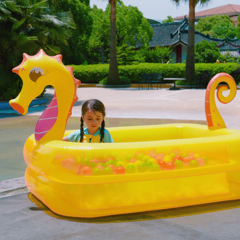 外贸海马鹦鹉水池儿童泳池地摊货源庭院戏水玩具充气水池详情图1