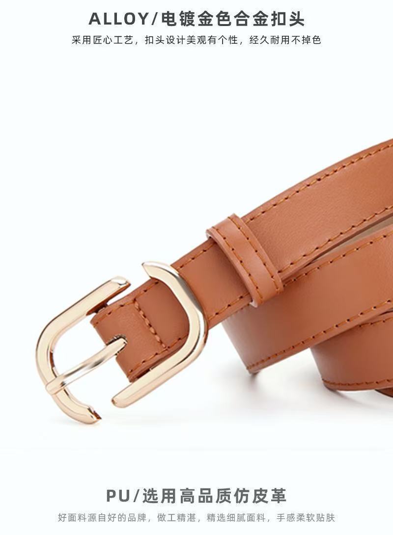 New simple and versatile PU belt pin buckle fashionable commuting denim belt manufacturer in stock, fashionable OL pic 5