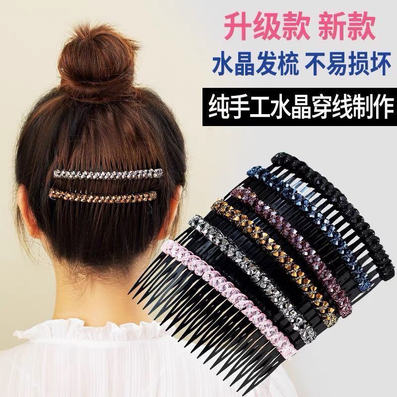 Crystal Hairbrush Bangs Hairbrush Back-Up Haircard Back Of Head Broken Hair Organizer Korean Hair Accessories Adult Hairpin Wholesale details Picture