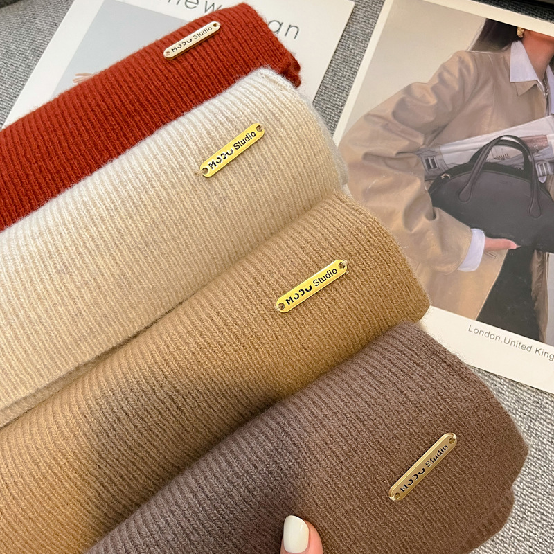 Years Warm Word Of Mouth Money! 100% Pure Wool Knitted Scarf For Women Couples All Matching Solid Color Bib Winter Man details Picture