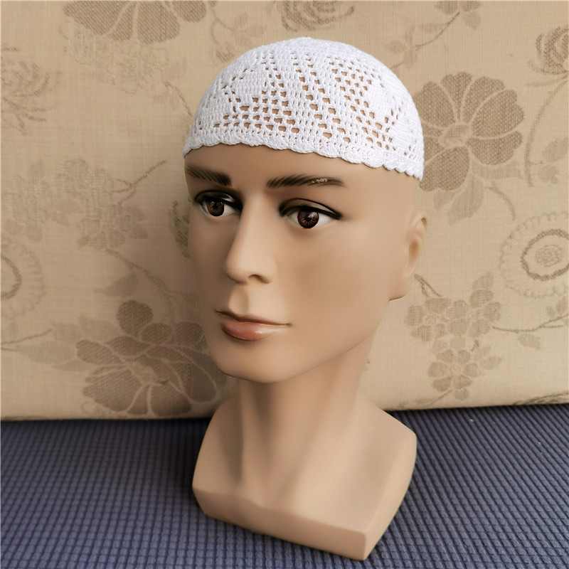 Men's dome mesh hat, men's prayer hat, men's light hat, Hui ethnic prayer hat, melon rind hat, Hui ethnic knitted men's art details Picture