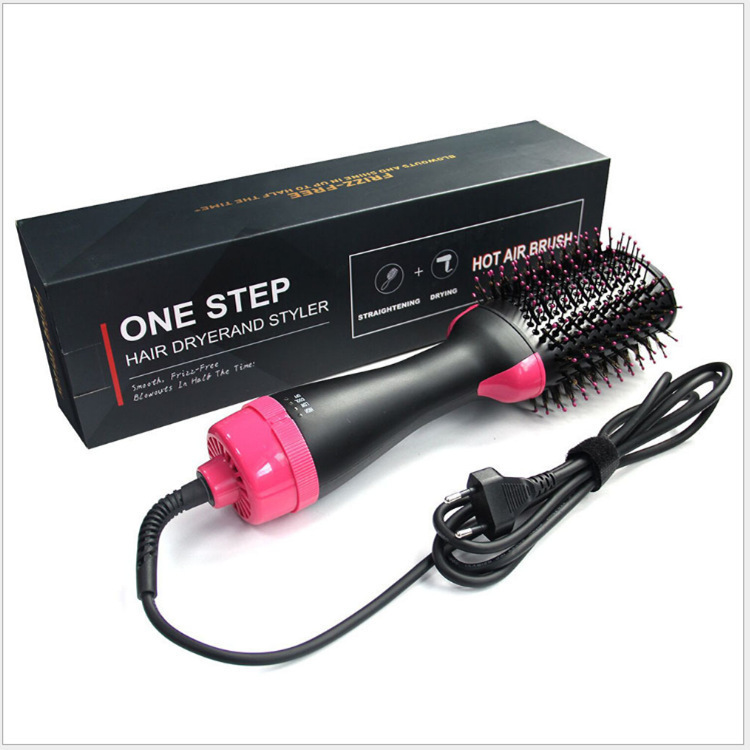 Four-in-one hot air comb manufacturers spot Amazon cross-border two-in-one multi-functional negative ion roll straight hair hair comb details Picture