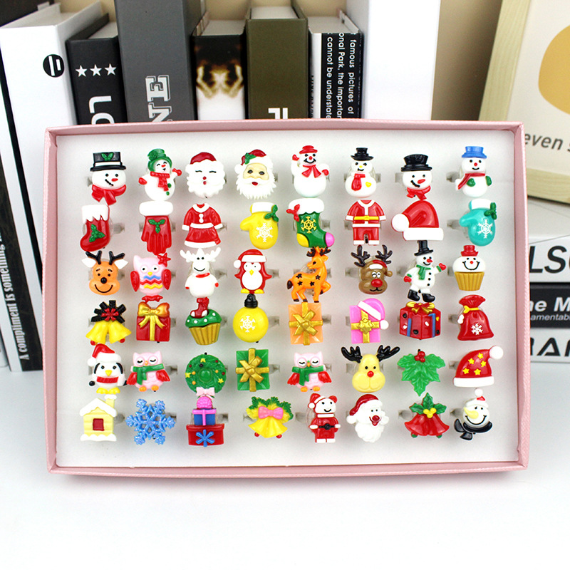 跨境亚马逊新款欧美圣诞节系列LED发光戒指儿童手指发光玩具批发