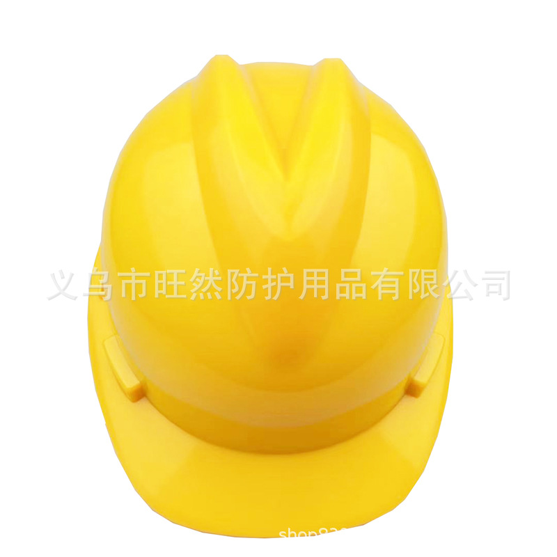 V型建筑工地ABS材质可印字安全帽 电力工程劳保防护头盔详情图1