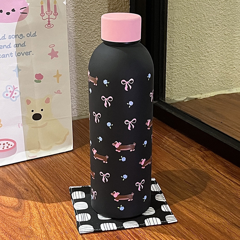2025 New style wine bottle insulated cup, simple anime water cup, lightweight and portable, high appearance level coffee milk cup details Picture