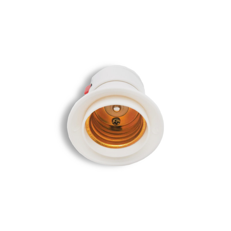 Factory Direct Sales Cross-Border E-Commerce White European Standard E27 Household Industry General Wired Integrated Lamp Plug details Picture