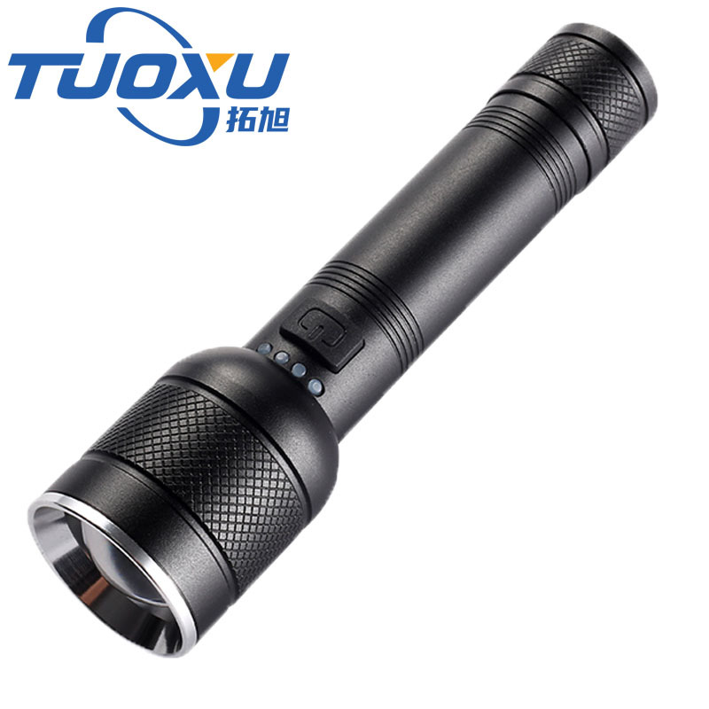 XHP50 Outdoor retractable zoom battery level display USB charging outdoor LED strong light high-power P50 flashlight