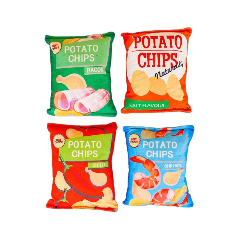 Plush simulation sound paper, sound-making potato chips, pet sound-making toys, dog and cat teddy, small and medium-sized dog, Corgi products Item Picture
