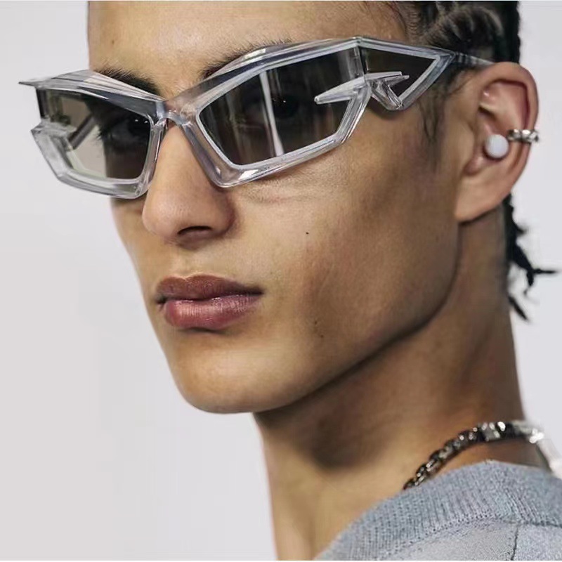 2022新款欧美未来感科技太阳镜 Y2K街拍走秀墨镜跨境异性太阳眼镜图