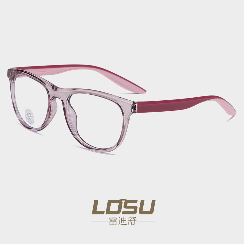 Ultra-light anti-blue light TR90 glasses frame, dual-color temple, anti-slip, comfortable and non-pinching face myopia glasses frame 81298 Specification image
