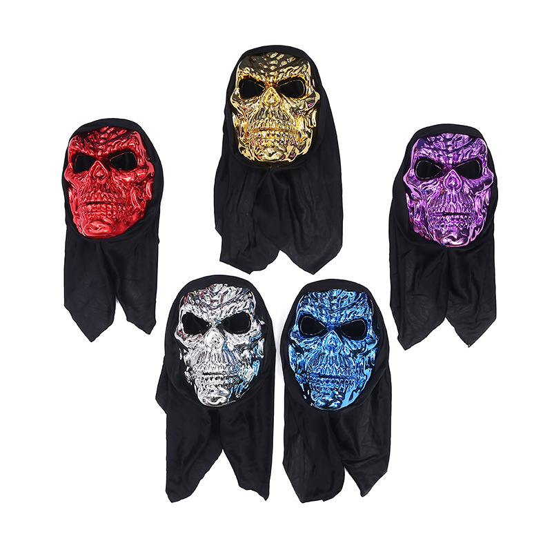 Horror Skull Set Halloween Full Face Mask Devil Props April Fool's Day Prank Atmosphere Props Cross-Border Exclusive