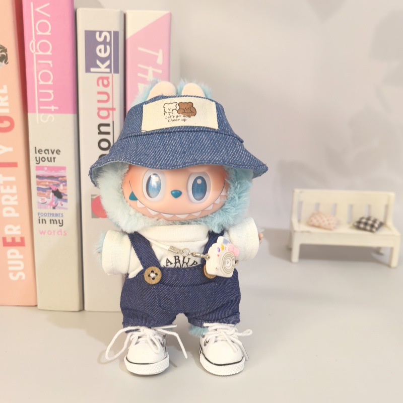 娃衣一二三代口袋牛仔套装挂件时尚穿搭相机帽子