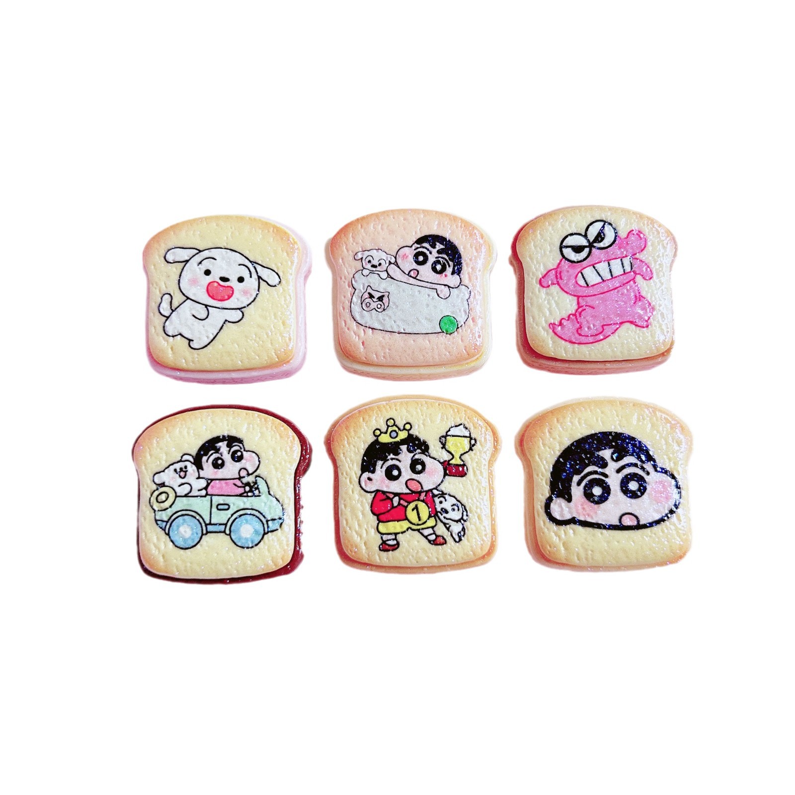 Comic cartoon character food and toy accessories, bread slice decorations, diy hair accessories, hair clips, stickers, handcrafted pendants and accessories Item Picture