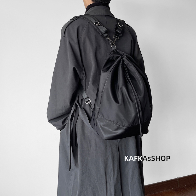 KAFKAsSHOP un hombro dos hombros doble uso cubo mochila escolar hombres y mujeres coreano simple moda personalidad mochila unisex details Picture