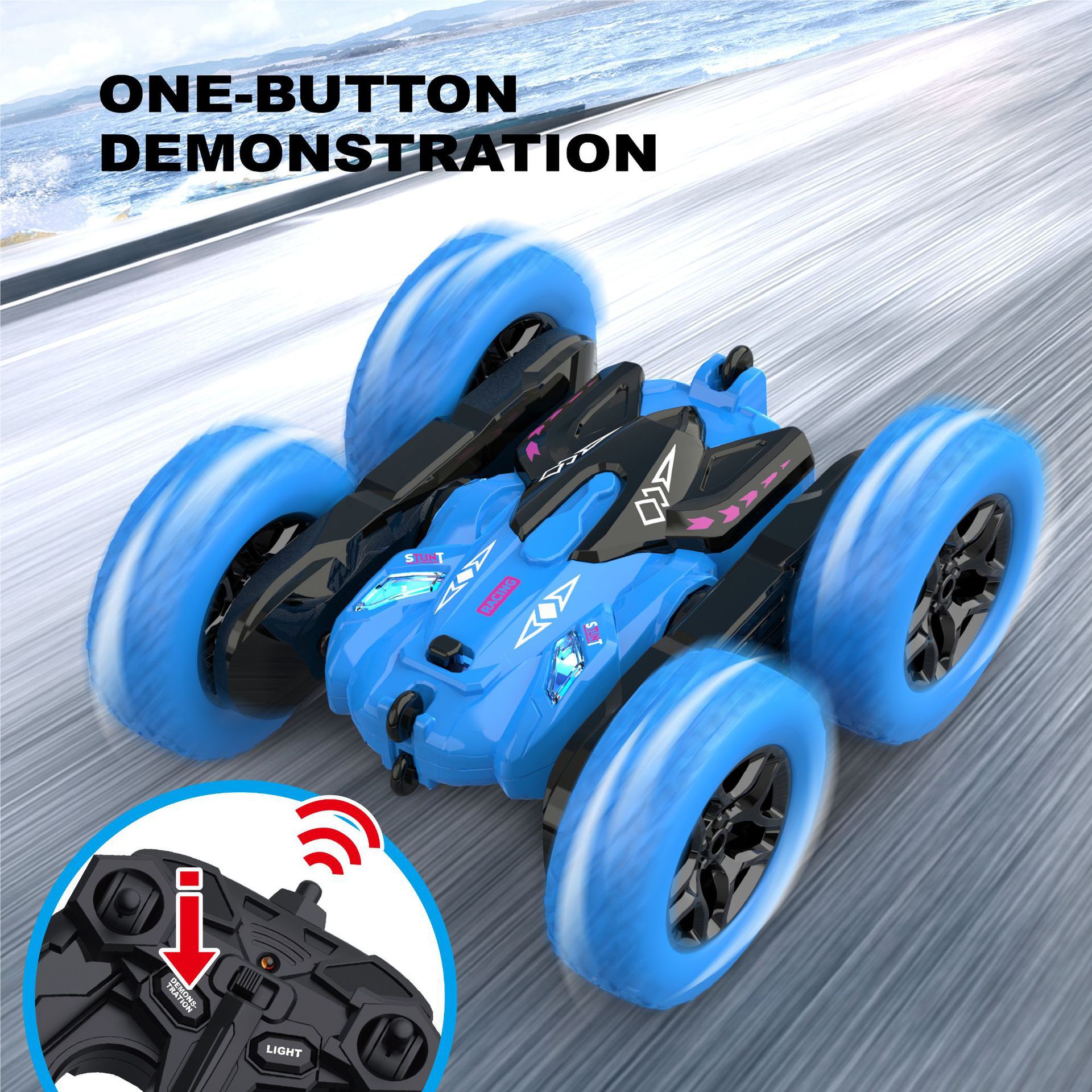 Wholesale of cross-border 2.4G electric double-sided vehicles, off-road four-wheel drive remote control vehicles, rolling children and boys' remote control toys details Picture